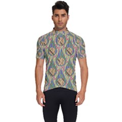 Tribal Background Boho Batik Men s Short Sleeve Cycling Jersey