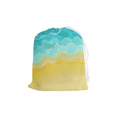 Abstract Background Beach Coast Drawstring Pouch (medium)