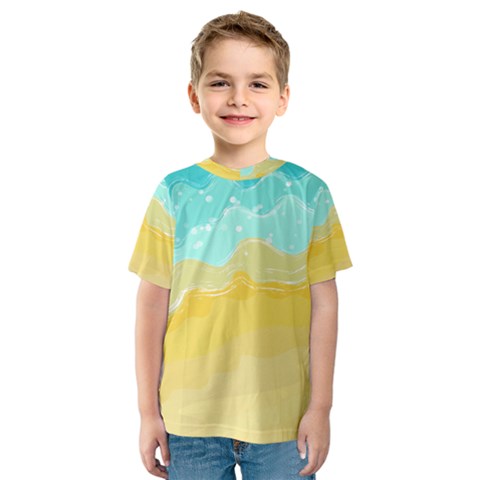 Abstract Background Beach Coast Kids  Sport Mesh T-shirt by anzea