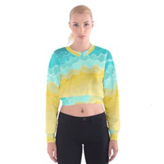 Abstract Background Beach Coast Cropped Sweatshirt