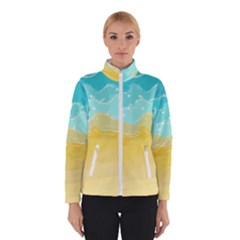 Abstract Background Beach Coast Women s Bomber Jacket