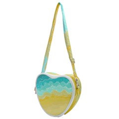 Abstract Background Beach Coast Heart Shoulder Bag