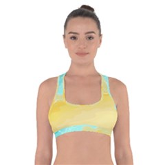 Abstract Background Beach Coast Cross Back Sports Bra