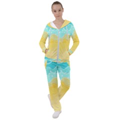 Abstract Background Beach Coast Women s Tracksuit