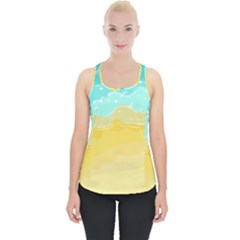 Abstract Background Beach Coast Piece Up Tank Top