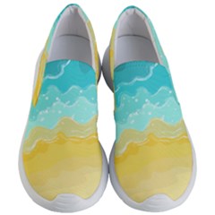 Abstract Background Beach Coast Women s Lightweight Slip Ons