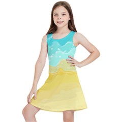 Abstract Background Beach Coast Kids  Lightweight Sleeveless Dress by anzea