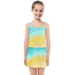 Abstract Background Beach Coast Kids  Summer Sun Dress