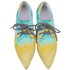 Abstract Background Beach Coast Pointed Oxford Shoes by anzea