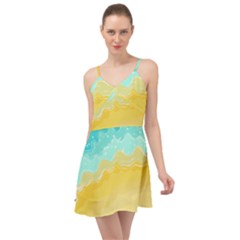 Abstract Background Beach Coast Summer Time Chiffon Dress