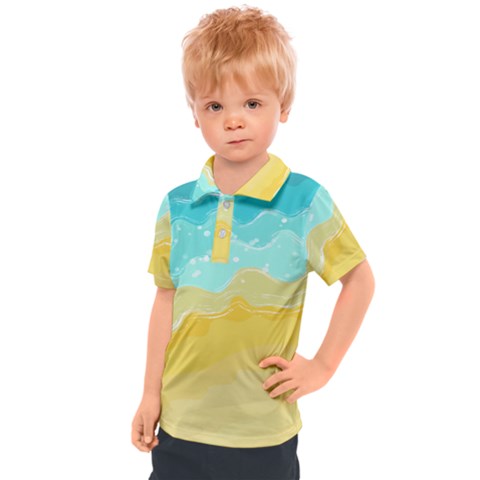 Abstract Background Beach Coast Kids  Polo T-shirt by anzea