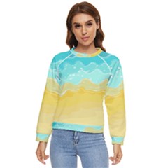 Abstract Background Beach Coast Women s Long Sleeve Raglan T-shirt