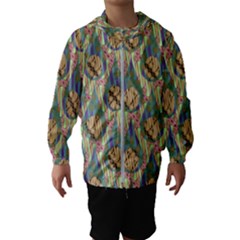 Tribal Background Boho Batik Kids  Hooded Windbreaker