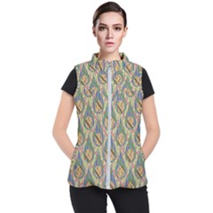 Tribal Background Boho Batik Women s Puffer Vest