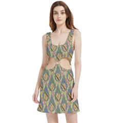 Tribal Background Boho Batik Velour Cutout Dress