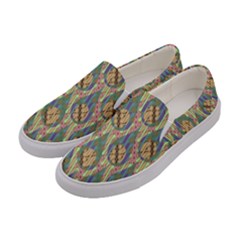 Tribal Background Boho Batik Women s Canvas Slip Ons