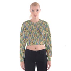 Tribal Background Boho Batik Cropped Sweatshirt