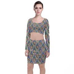 Tribal Background Boho Batik Top And Skirt Sets