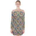 Tribal Background Boho Batik Long Sleeve Off Shoulder Dress View1