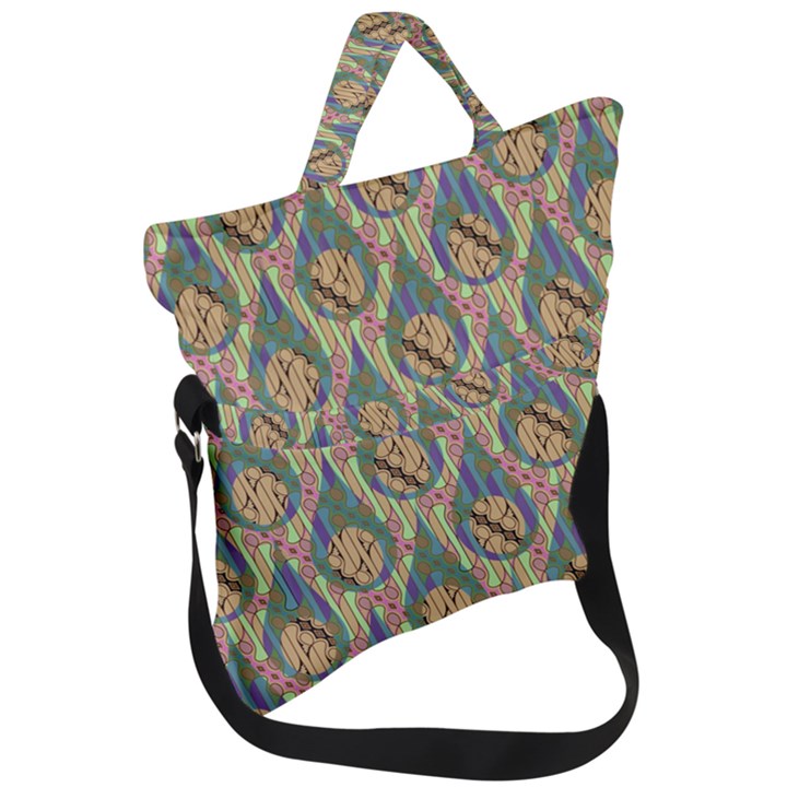 Tribal Background Boho Batik Fold Over Handle Tote Bag