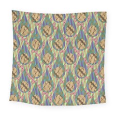 Tribal Background Boho Batik Square Tapestry (large)