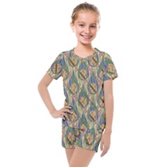 Tribal Background Boho Batik Kids  Mesh T-shirt And Shorts Set