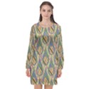 Tribal Background Boho Batik Long Sleeve Chiffon Shift Dress  View1