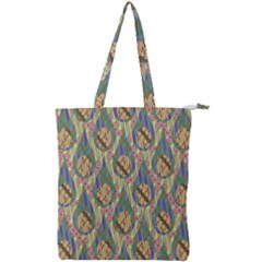 Tribal Background Boho Batik Double Zip Up Tote Bag