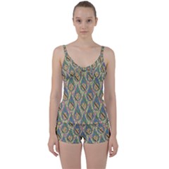 Tribal Background Boho Batik Tie Front Two Piece Tankini