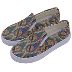 Tribal Background Boho Batik Kids  Canvas Slip Ons