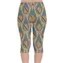 Tribal Background Boho Batik Velvet Capri Leggings  View2