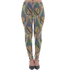 Tribal Background Boho Batik Lightweight Velour Leggings by anzea