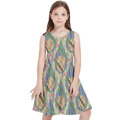 Tribal Background Boho Batik Kids  Skater Dress