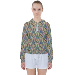 Tribal Background Boho Batik Women s Tie Up Sweat