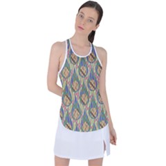 Tribal Background Boho Batik Racer Back Mesh Tank Top