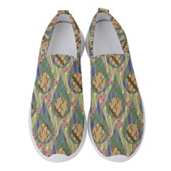 Tribal Background Boho Batik Women s Slip On Sneakers