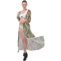 Tribal Background Boho Batik Maxi Chiffon Beach Wrap