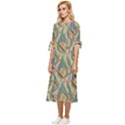 Tribal Background Boho Batik Bow Sleeve Chiffon Midi Dress View2