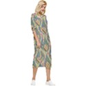 Tribal Background Boho Batik Bow Sleeve Chiffon Midi Dress View3