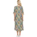 Tribal Background Boho Batik Bow Sleeve Chiffon Midi Dress View4