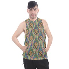 Tribal Background Boho Batik Men s Sleeveless Hoodie