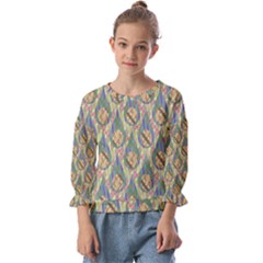 Tribal Background Boho Batik Kids  Cuff Sleeve Top