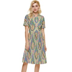 Tribal Background Boho Batik Button Top Knee Length Dress by anzea