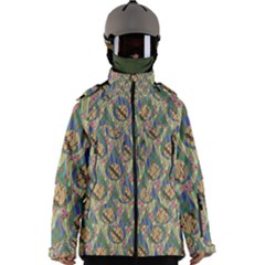 Tribal Background Boho Batik Men s Zip Ski And Snowboard Waterproof Breathable Jacket by anzea