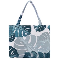 Monstera Leaves Background Mini Tote Bag by anzea