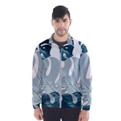 Monstera Leaves Background Men s Windbreaker