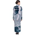 Monstera Leaves Background Turtleneck Maxi Dress View2