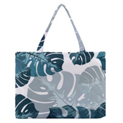 Monstera Leaves Background Zipper Medium Tote Bag