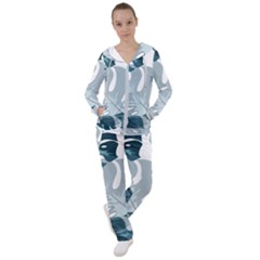 Monstera Leaves Background Women s Tracksuit by anzea