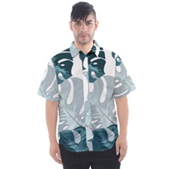 Monstera Leaves Background Men s Short Sleeve Shirt